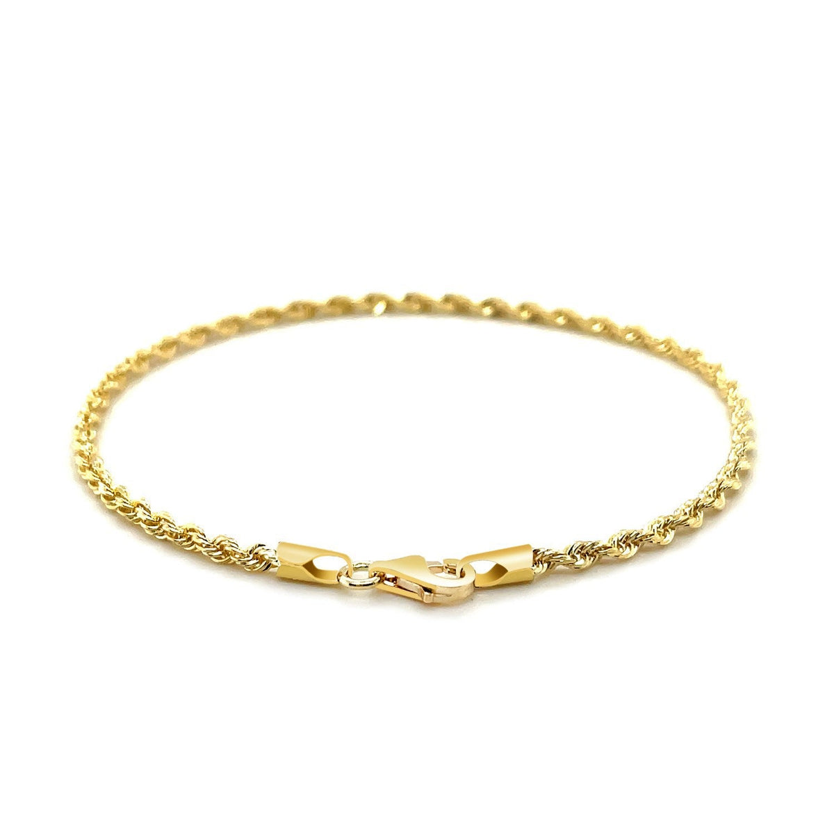 Bracelet 2.5mm 14k yellow gold solid rope chain, diamond-cut by Bids.com on Tampa Home & Garden Store
