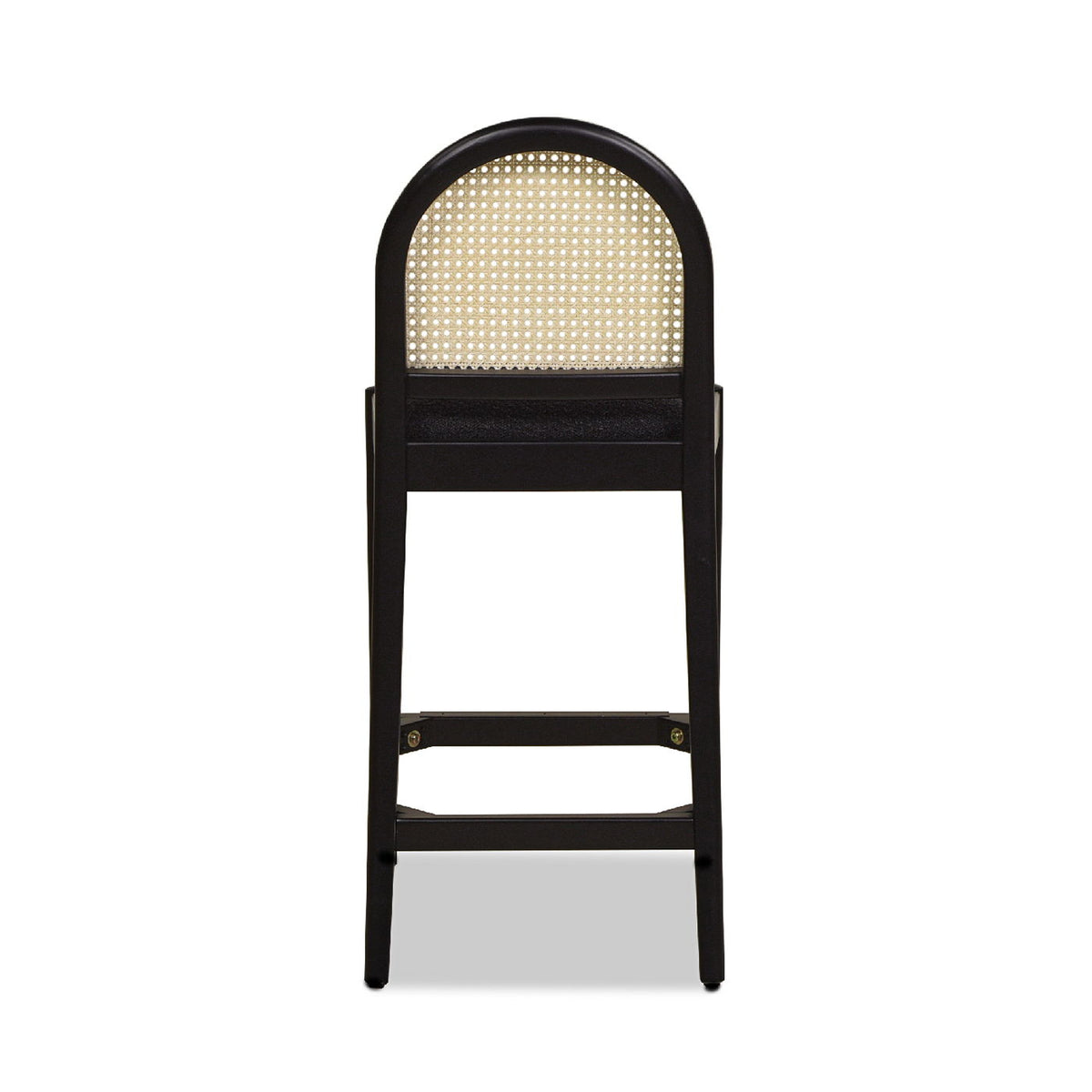 Curved Back Cane Counter Stool with Cane Webbing in black frame by HouseOfZazla, bar stool on Tampa Home & Garden Store
