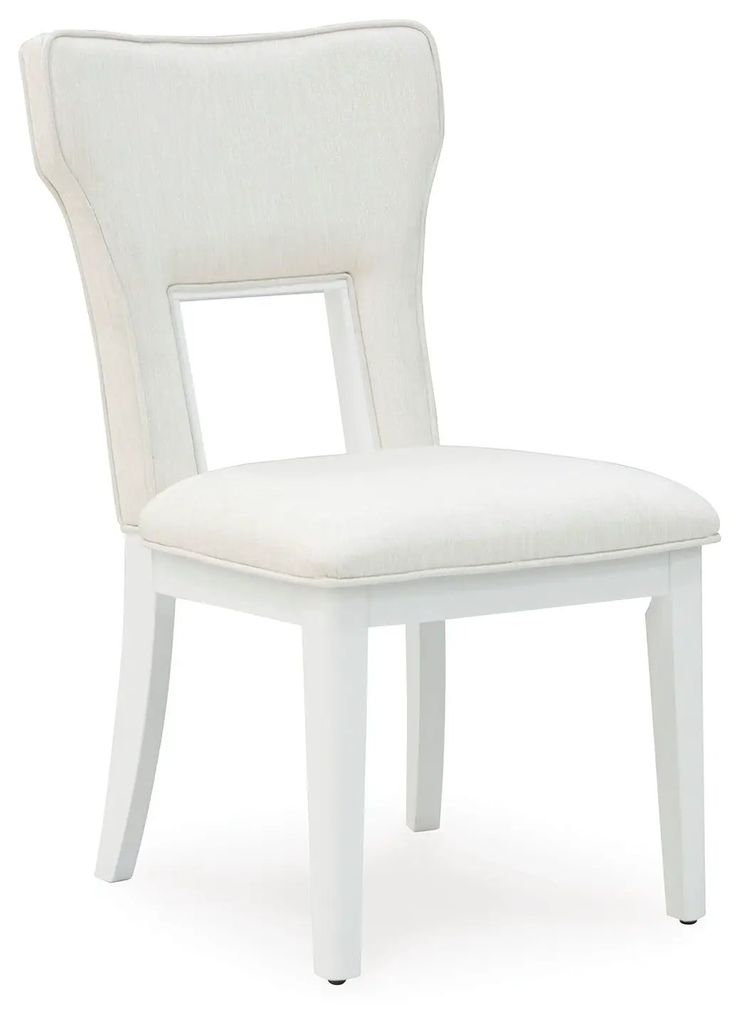 Chalanna dining upholstered side chair white fabric with white legs Unique Piece Furniture on Tampa Home & Garden Store