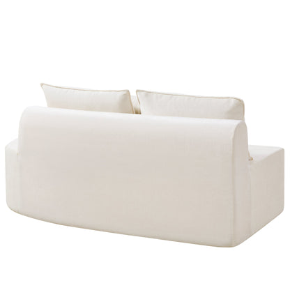 138.6in Modern curved modular sectional sofa cream textured fabric on Tampa Home & Garden Store