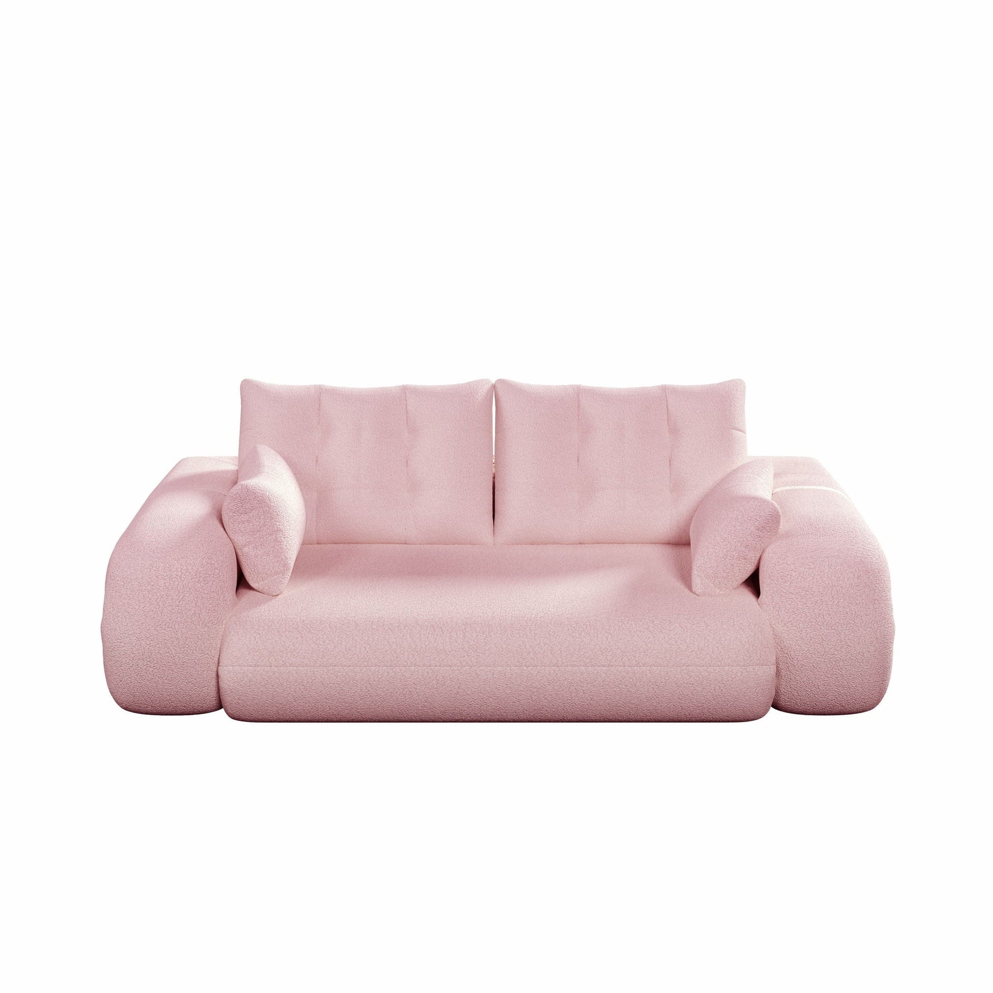 3-in-1 Human Dog Bed Floor Sofa pink plush upholstery with oversized cushions HouseOfZazla on Tampa Home & Garden Store