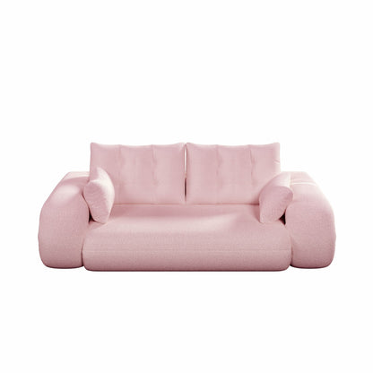 3-in-1 Human Dog Bed Floor Sofa pink plush upholstery with oversized cushions HouseOfZazla on Tampa Home & Garden Store