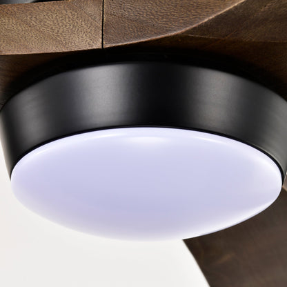 52in flush mount ceiling fan with solid wood blades and white glass light shade, HouseOfZazla on Tampa Home & Garden Store