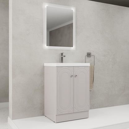 Freestanding Bath Vanity With Resin Sink And Door, white panel doors by HouseOfZazla on Tampa Home & Garden Store