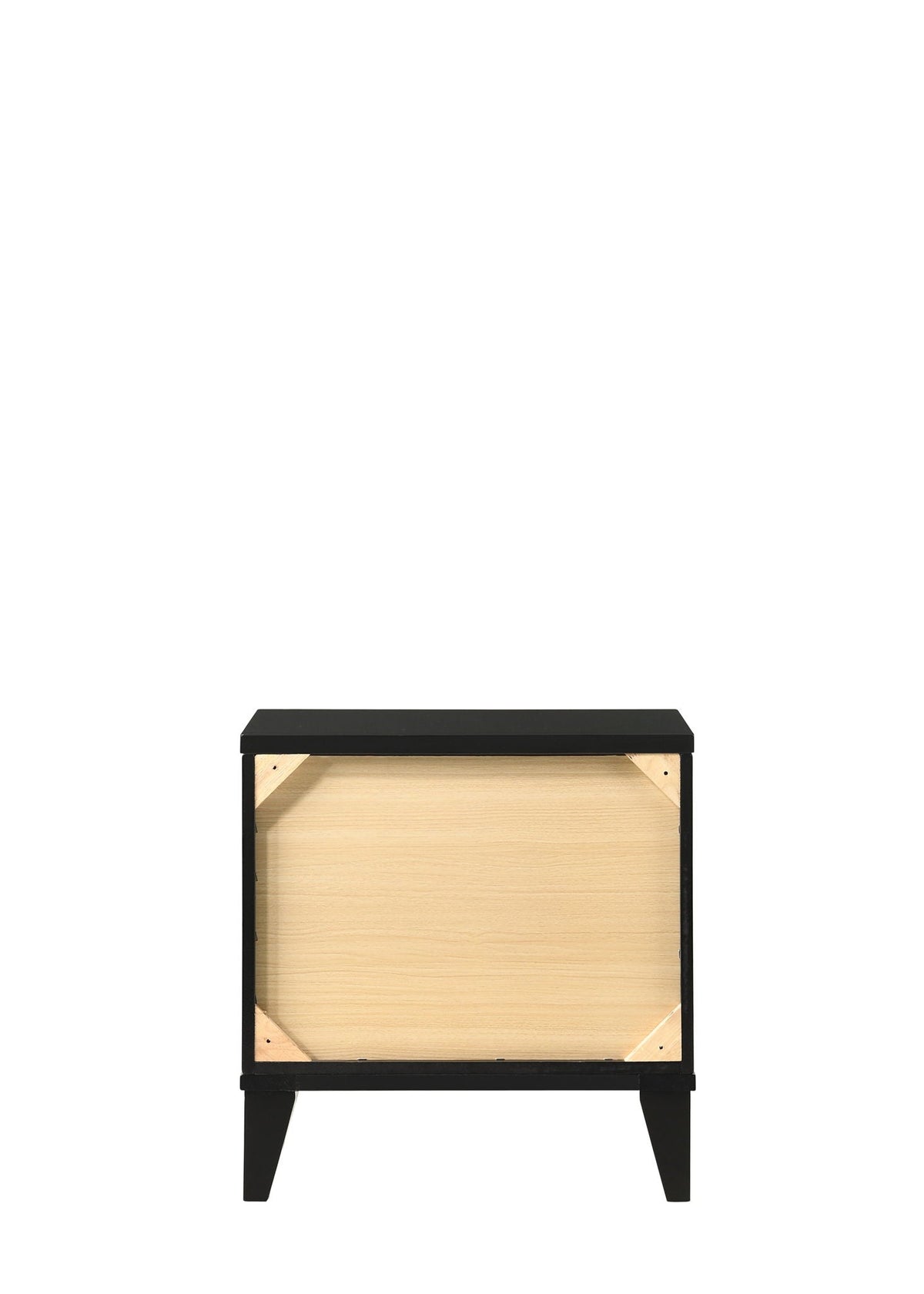 Chelsie Nightstand with Spacious Storage black frame, natural wood interior, open storage on Tampa Home & Garden Store