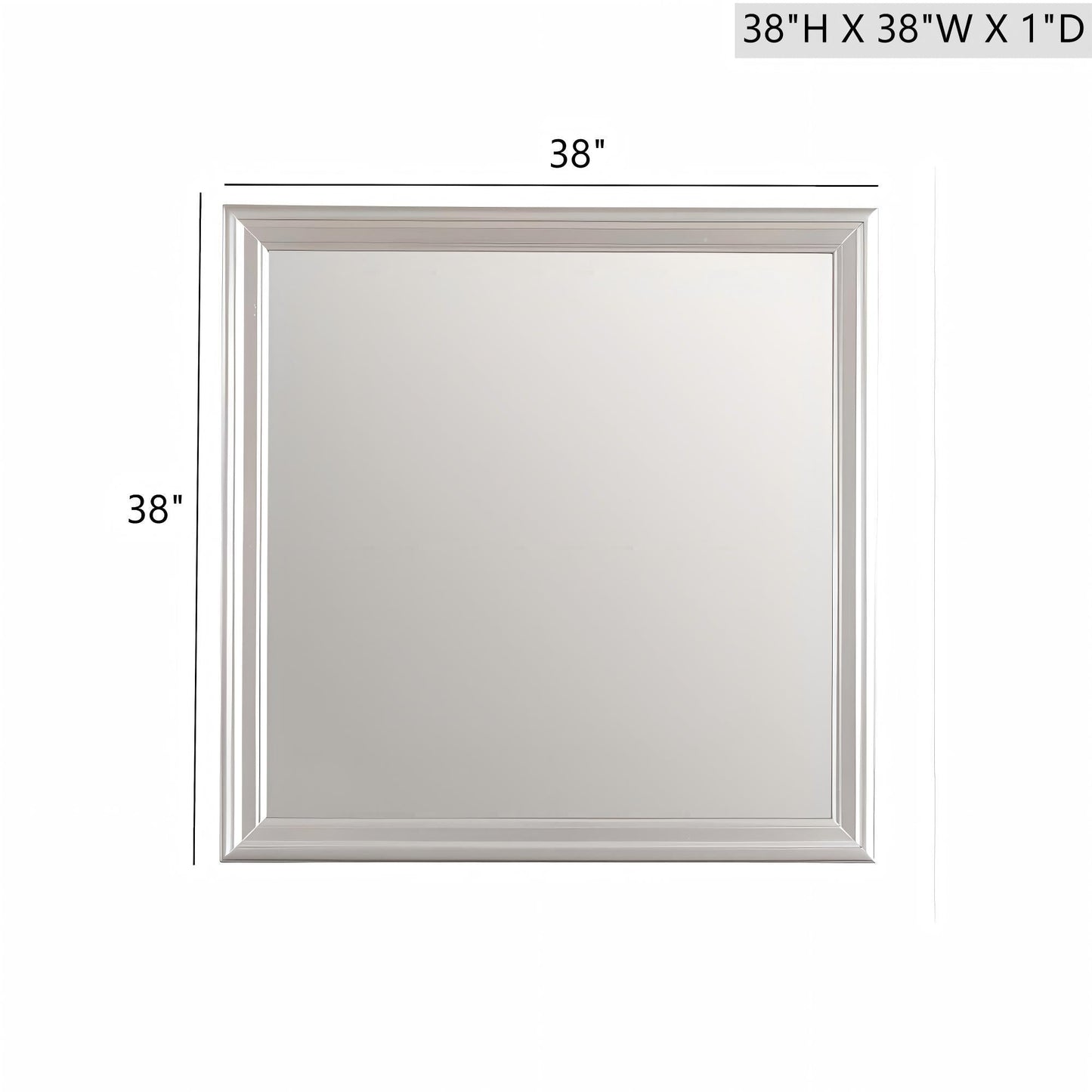 Traditional wall mirror by Unique Piece Furniture in a silver beveled frame, 38x38 inches on Tampa Home & Garden Store