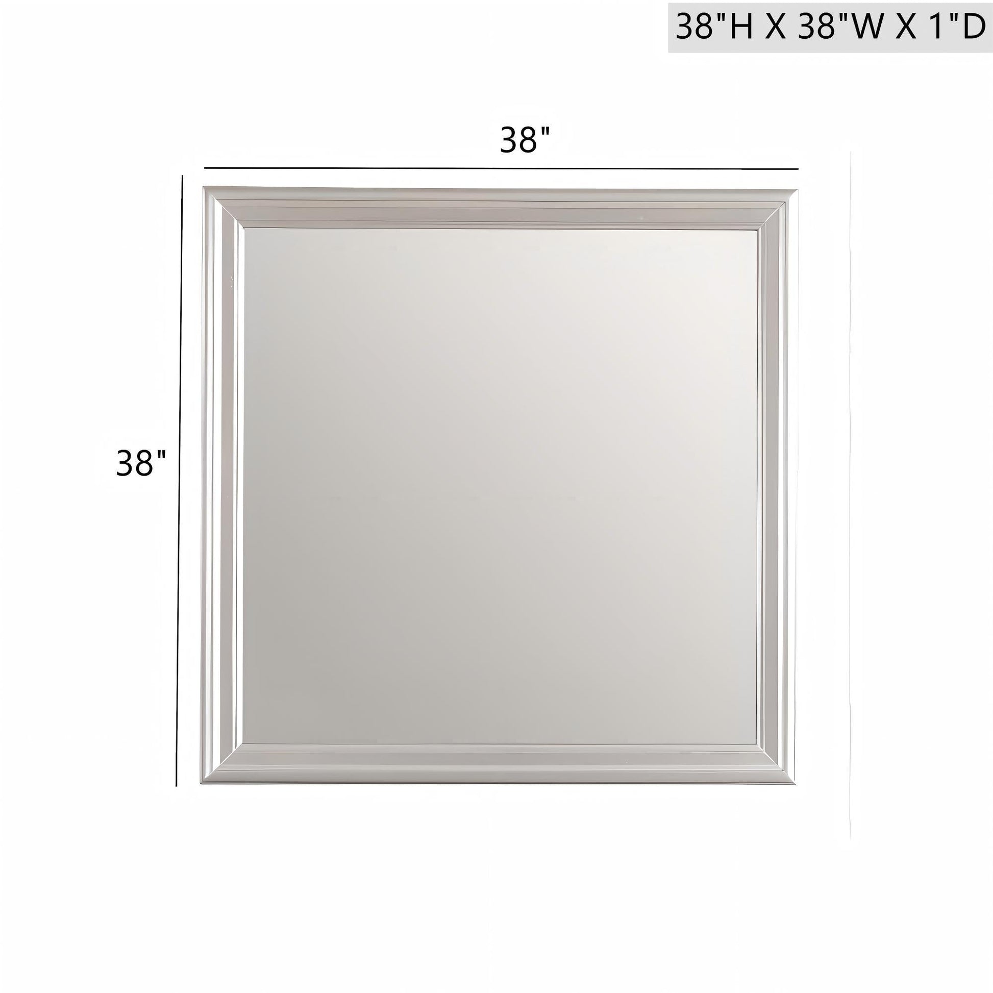 Traditional wall mirror by Unique Piece Furniture in a silver beveled frame, 38x38 inches on Tampa Home & Garden Store