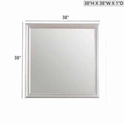 Traditional wall mirror by Unique Piece Furniture in a silver beveled frame, 38x38 inches on Tampa Home & Garden Store