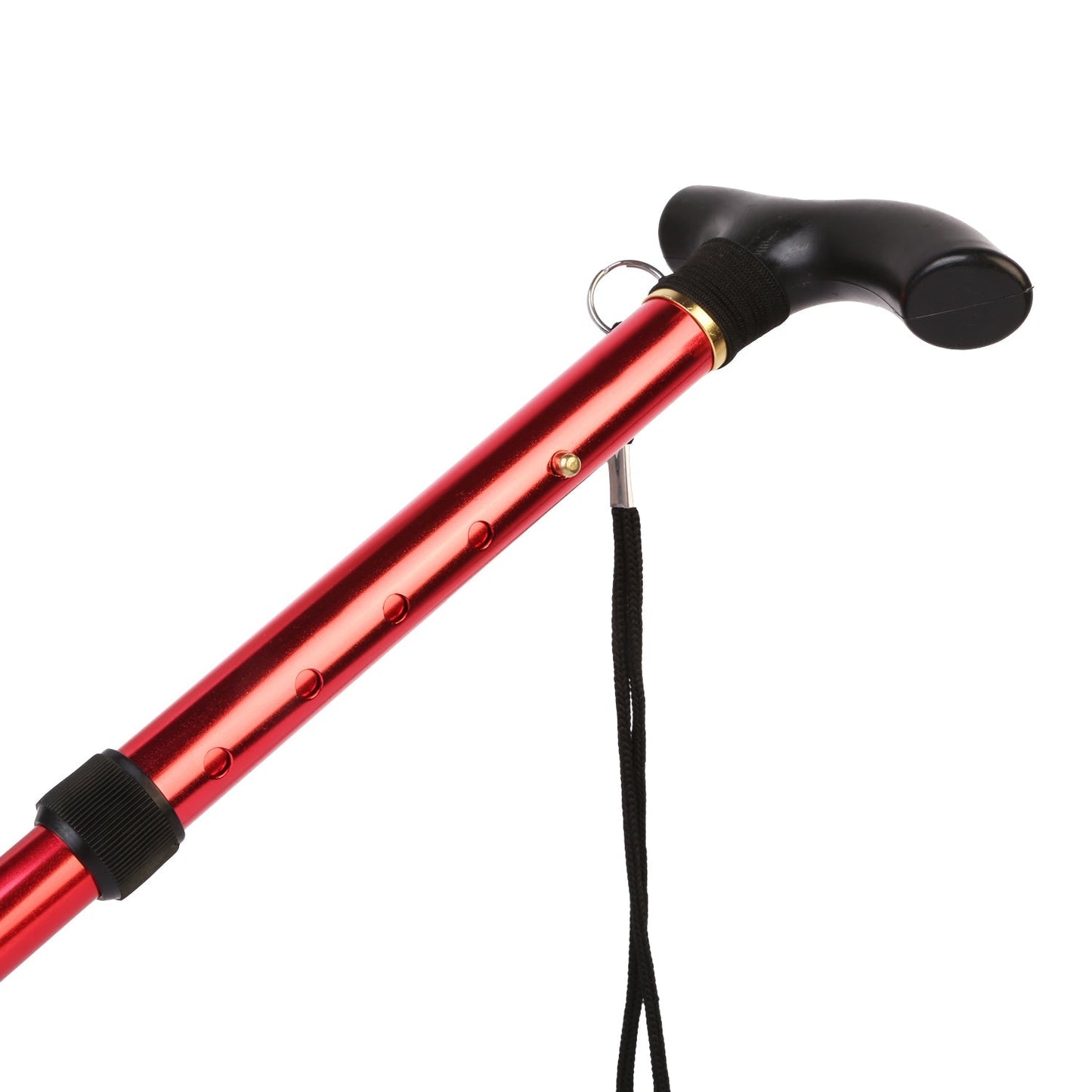 GemGear red aluminum walking cane with ergonomic black handle and wrist strap, travel stick on Tampa Home & Garden Store