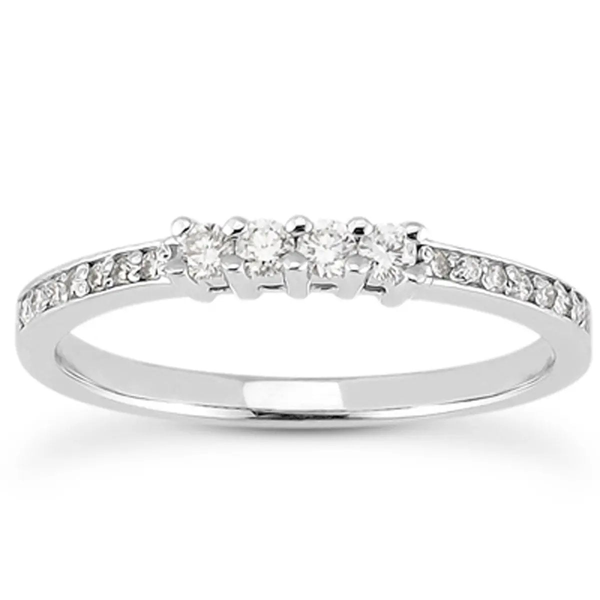 14k white gold wedding band with pave and prong set diamonds by Bids.com on Tampa Home & Garden Store