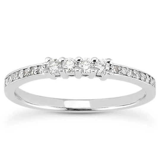 14k white gold wedding band with pave and prong set diamonds by Bids.com on Tampa Home & Garden Store
