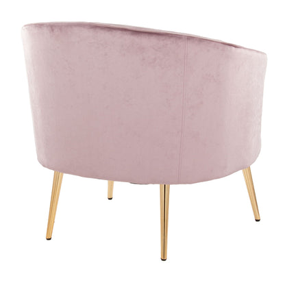 Contemporary Glam Accent Chair pink velvet with gold legs on Tampa Home & Garden Store