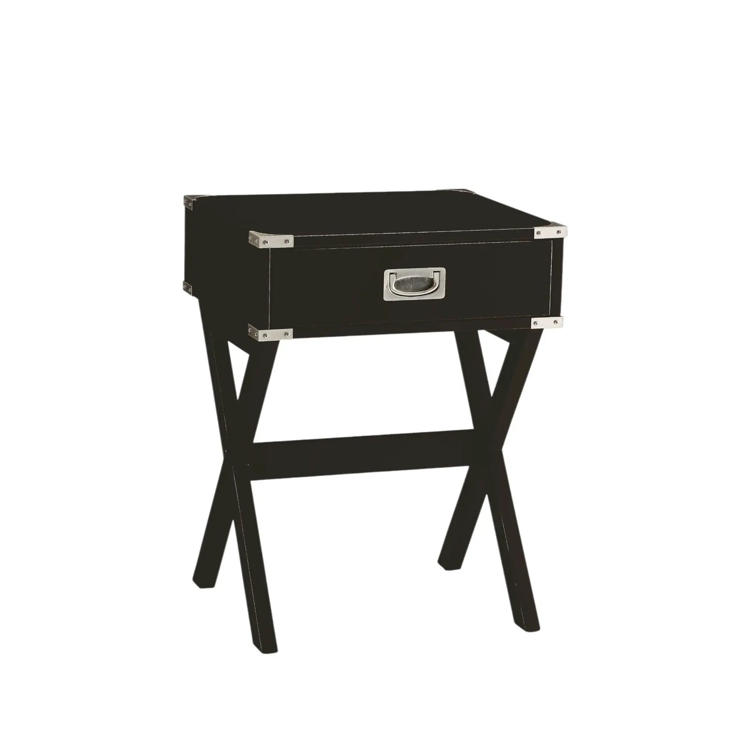 Babs Accent Table with Drawer Square Wooden Top