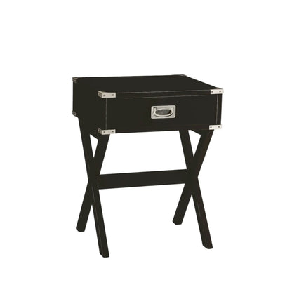 Babs Accent Table with Drawer Square Wooden Top