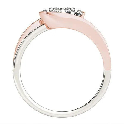 Two Stone Diamond Ring in 14k white and rose gold with dual-tone band, 3/4 cttw, Bids.com on Tampa Home & Garden Store