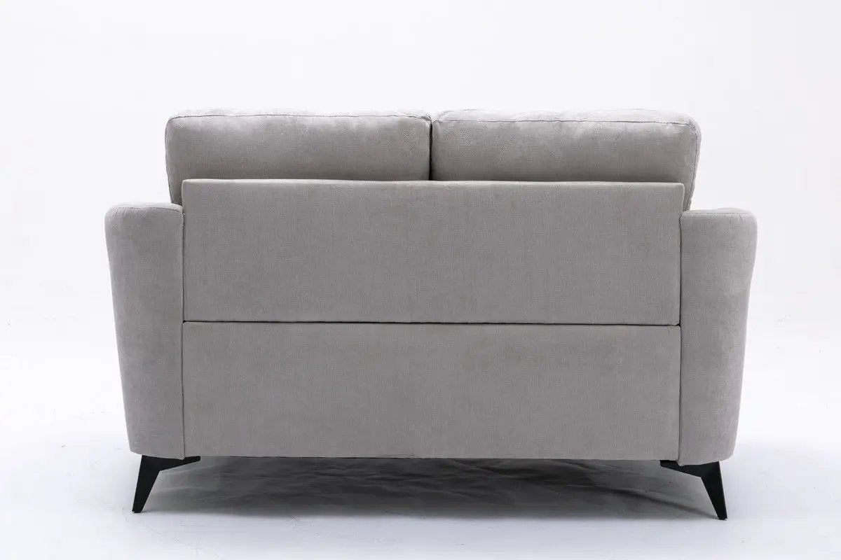 Callie Woven Fabric Loveseat with Tufted Cushions