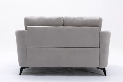 Callie Woven Fabric Loveseat with Tufted Cushions