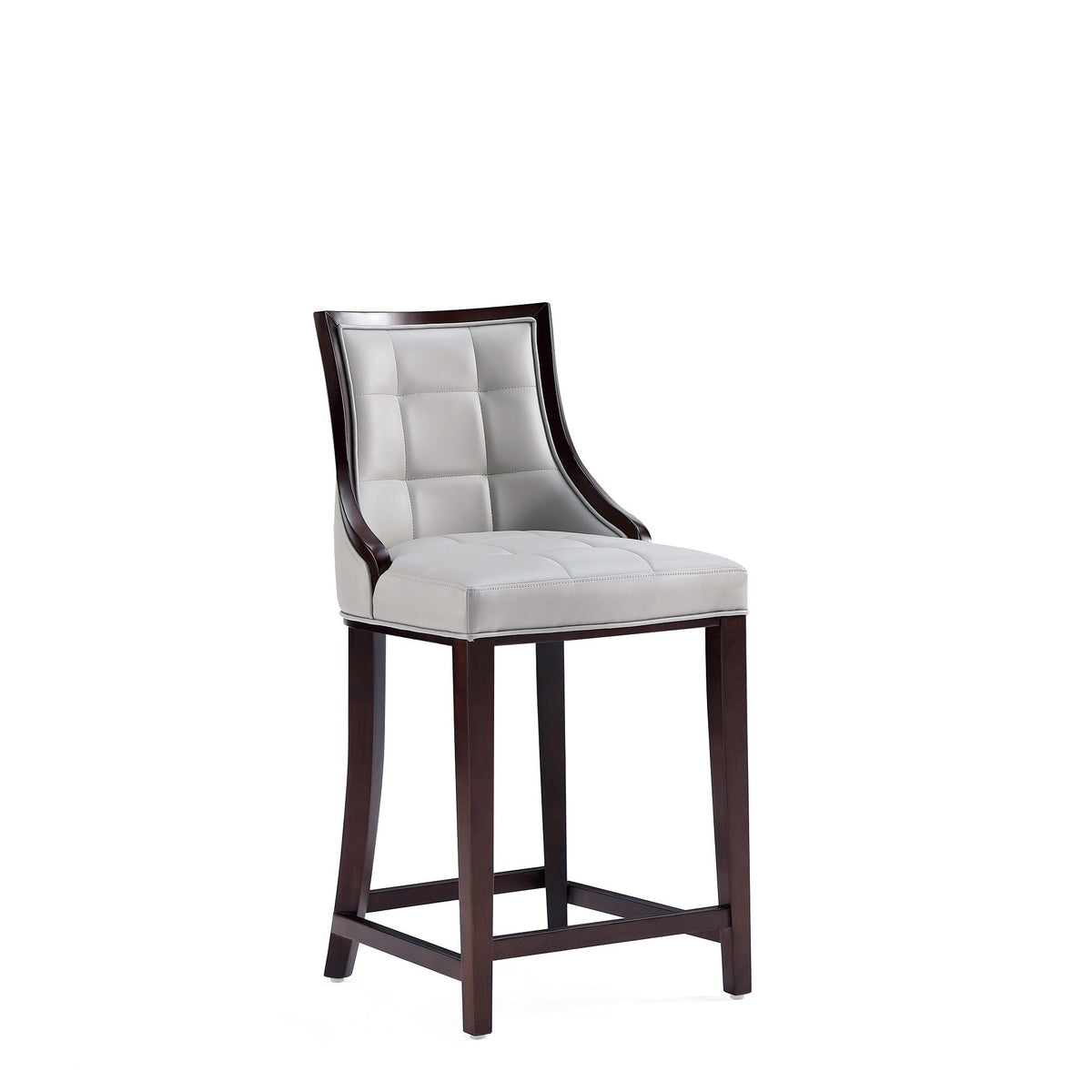 White bar height stool with solid wood frame and tufted upholstery HouseOfZazla on Tampa Home & Garden Store