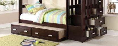 Allentown Espresso Twin Bunk Bed with Trundle
