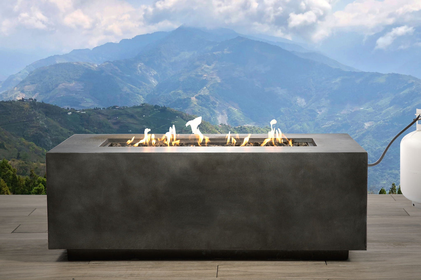 Sleek Concrete Propane Outdoor Fire Pit Table