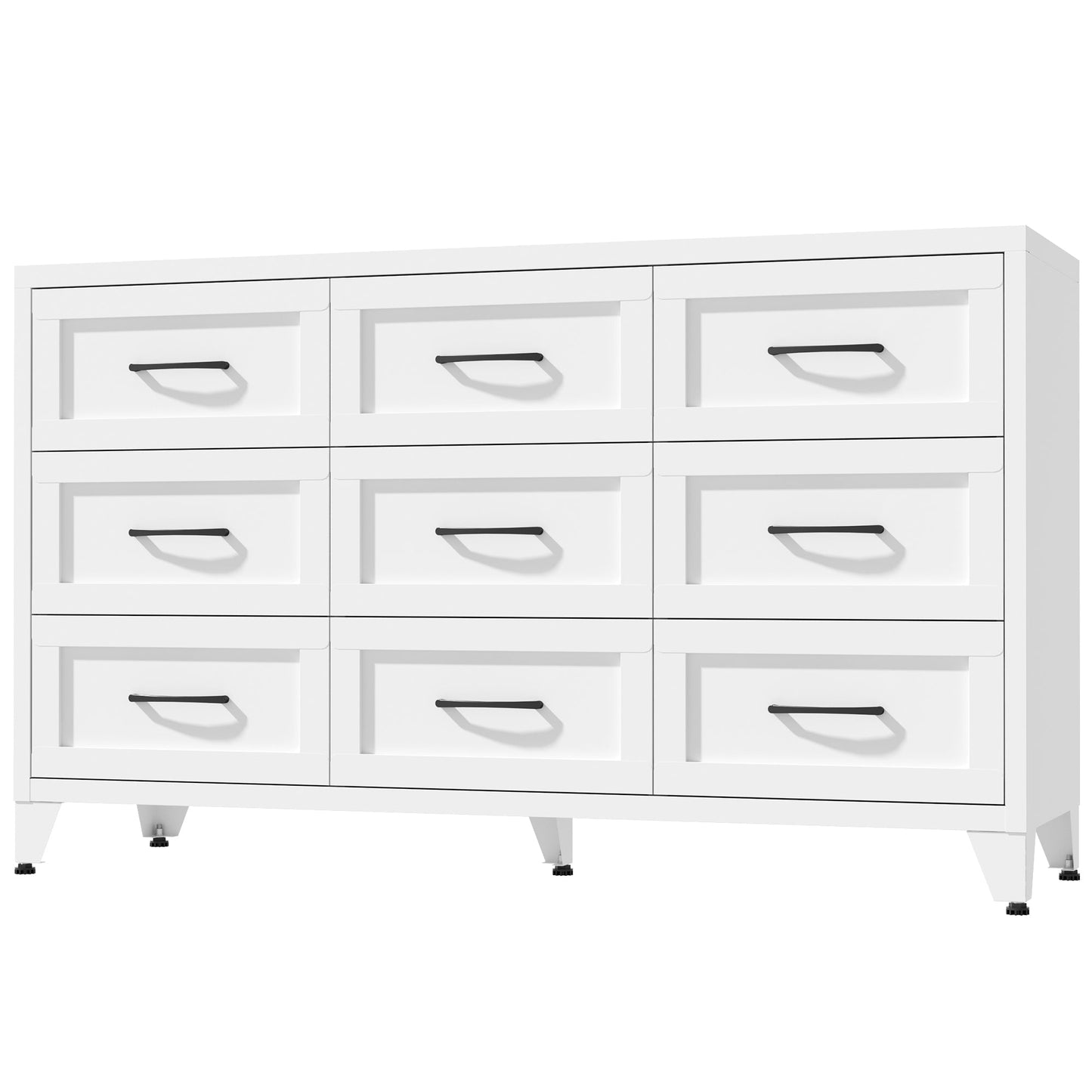Dresser 9-drawer white metal with quiet-glide rails HouseOfZazla on Tampa Home & Garden Store