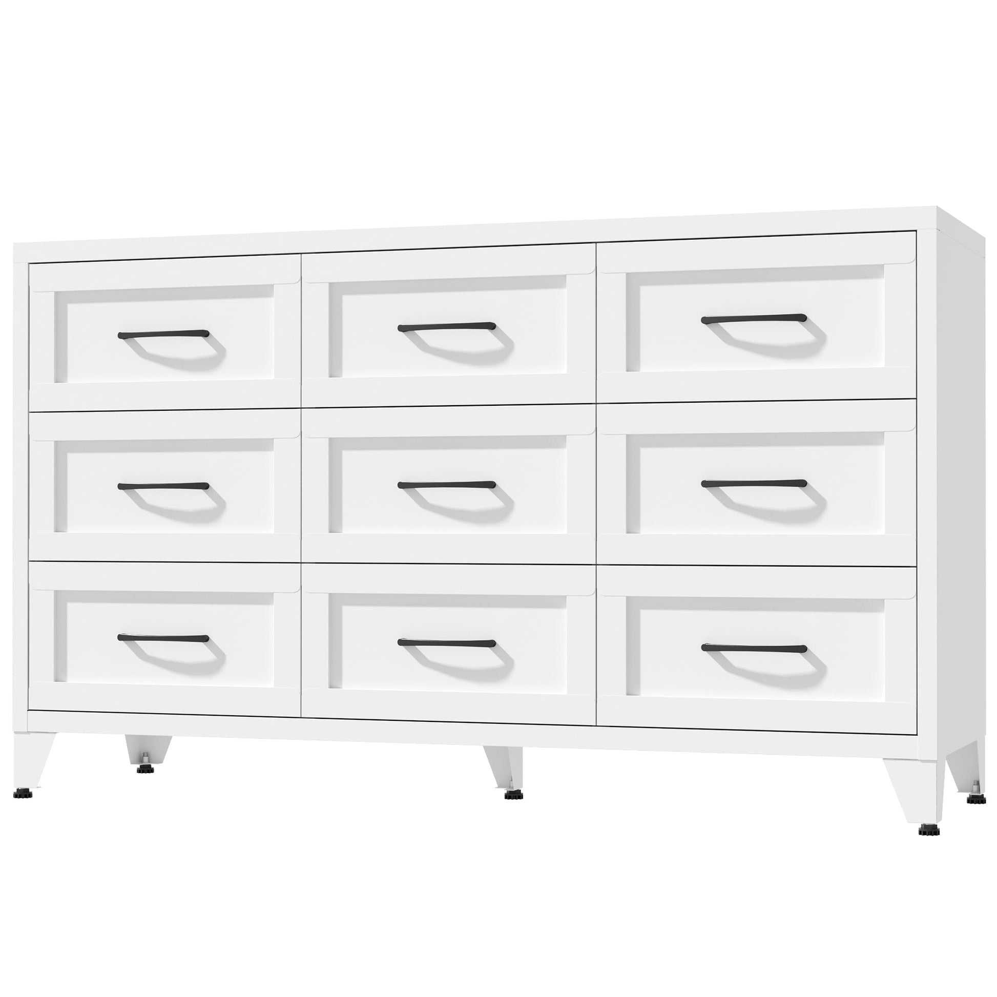Dresser 9-drawer white metal with quiet-glide rails HouseOfZazla on Tampa Home & Garden Store