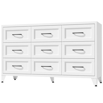 Dresser 9-drawer white metal with quiet-glide rails HouseOfZazla on Tampa Home & Garden Store