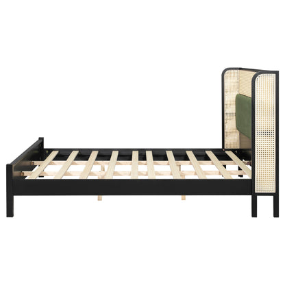 Sleek King Size Black and Green Bed Frame