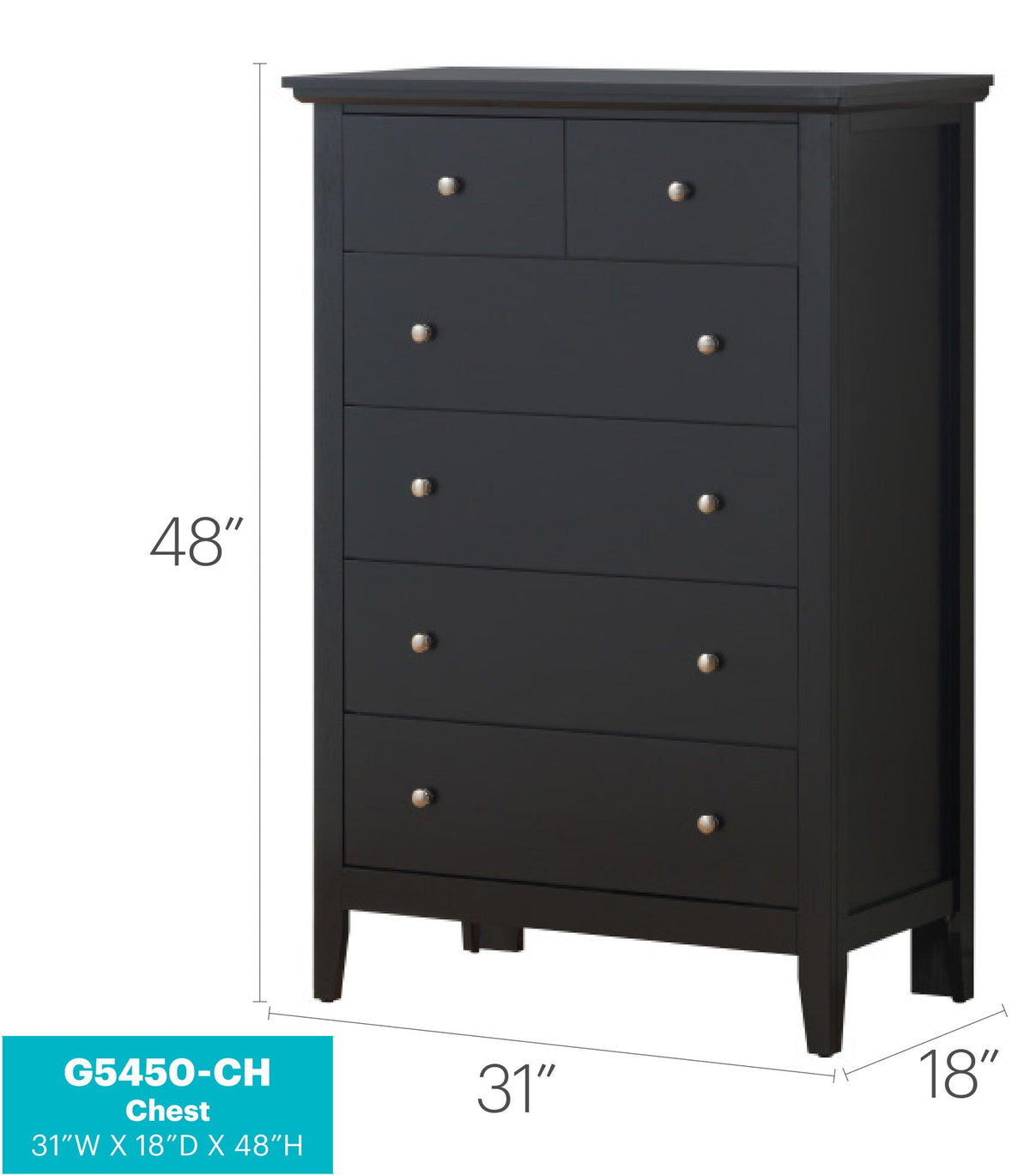 Accent chest dark wood veneer with nickel hardware by HouseOfZazla, 31W x 18D x 48H on Tampa Home & Garden Store