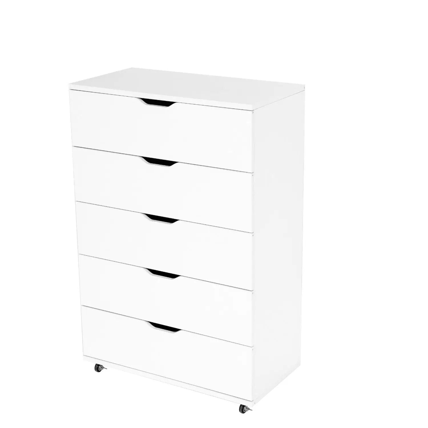 5-drawer white modern dresser on wheels, accent chest by Unique Piece Furniture on Tampa Home & Garden Store