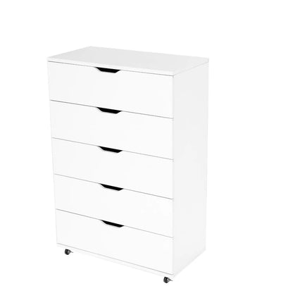 5-drawer white modern dresser on wheels, accent chest by Unique Piece Furniture on Tampa Home & Garden Store