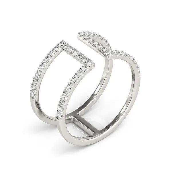 14k white gold modern dual-band diamond ring by Bids.com with pave-set edges, 1/2 cttw on Tampa Home & Garden Store