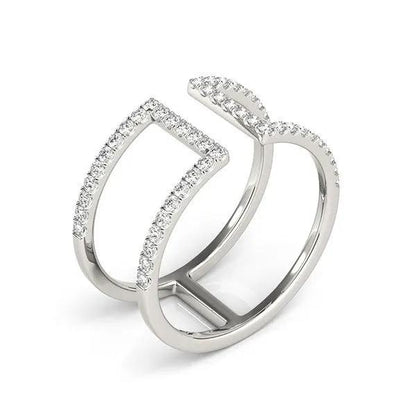 14k white gold modern dual-band diamond ring by Bids.com with pave-set edges, 1/2 cttw on Tampa Home & Garden Store