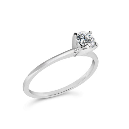 14K white gold lab-grown diamond solitaire ring 1/2 ct tw F-G color VS2-SI1 size 7, Bids.com on Tampa Home & Garden Store