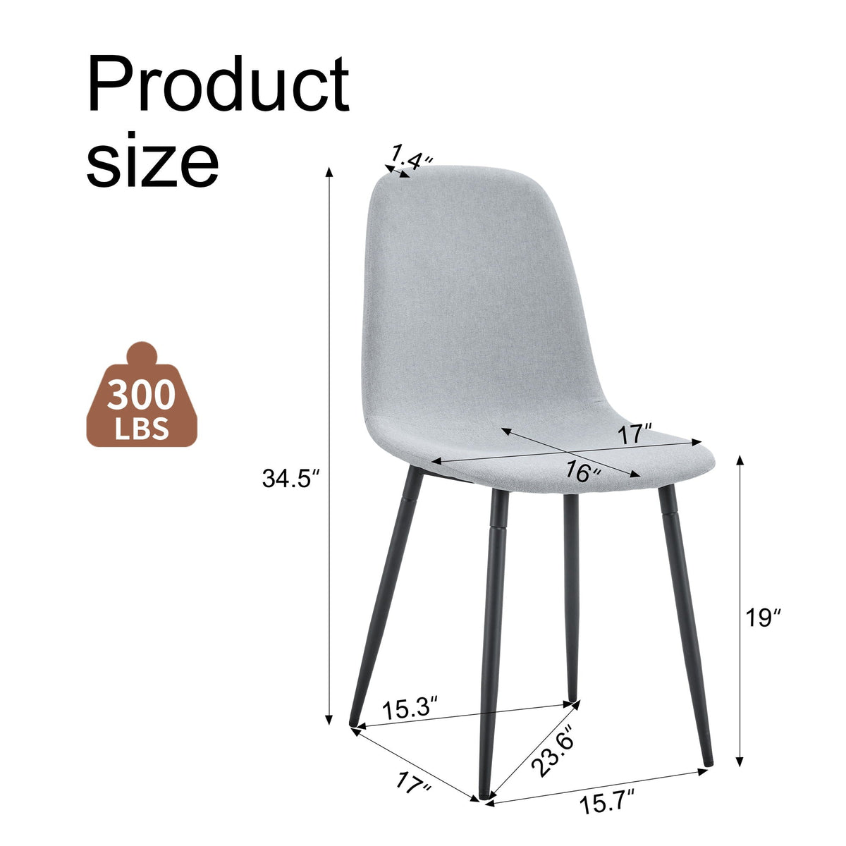 Modern medieval style cushioned side chair with gray fabric and metal legs on Tampa Home & Garden Store