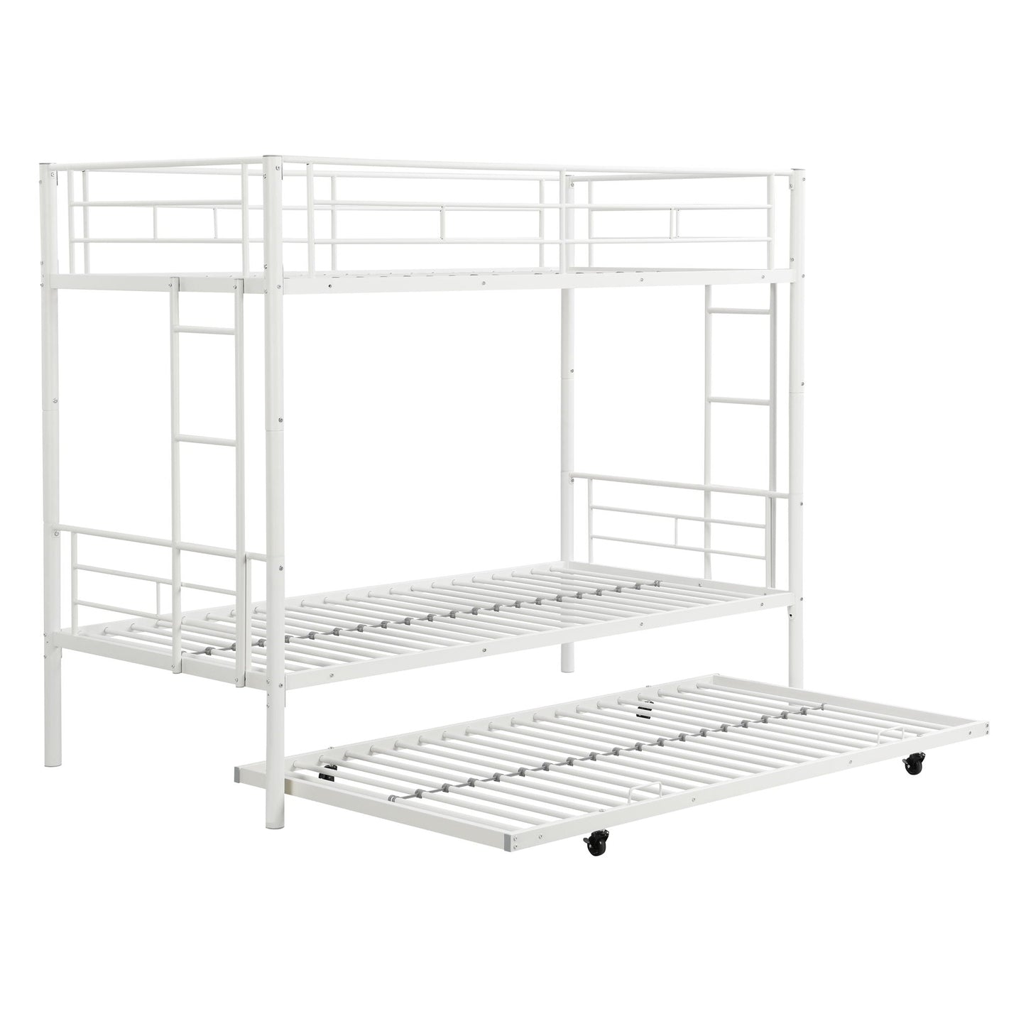Modern Metal Frame Bunk Bed With Trundle