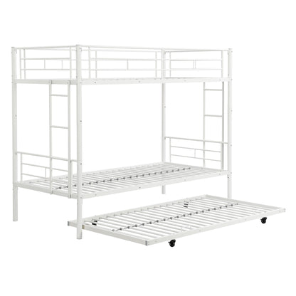 Modern Metal Frame Bunk Bed With Trundle