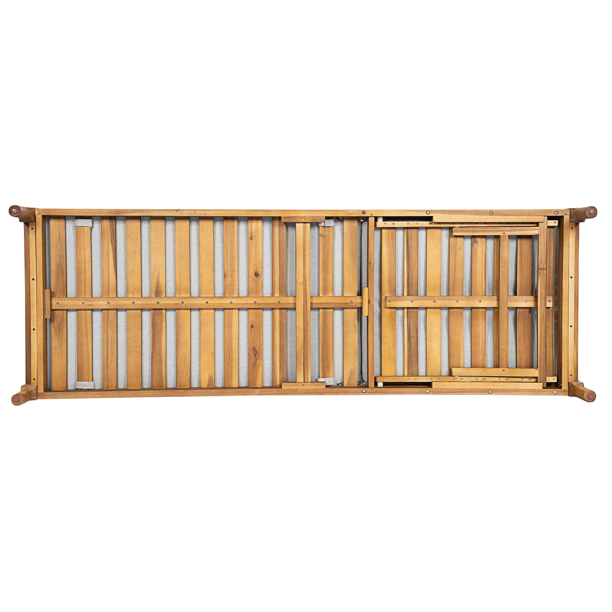 Sun Lounger Set in solid acacia wood with grey cushions for outdoor use by HouseOfZazla on Tampa Home & Garden Store