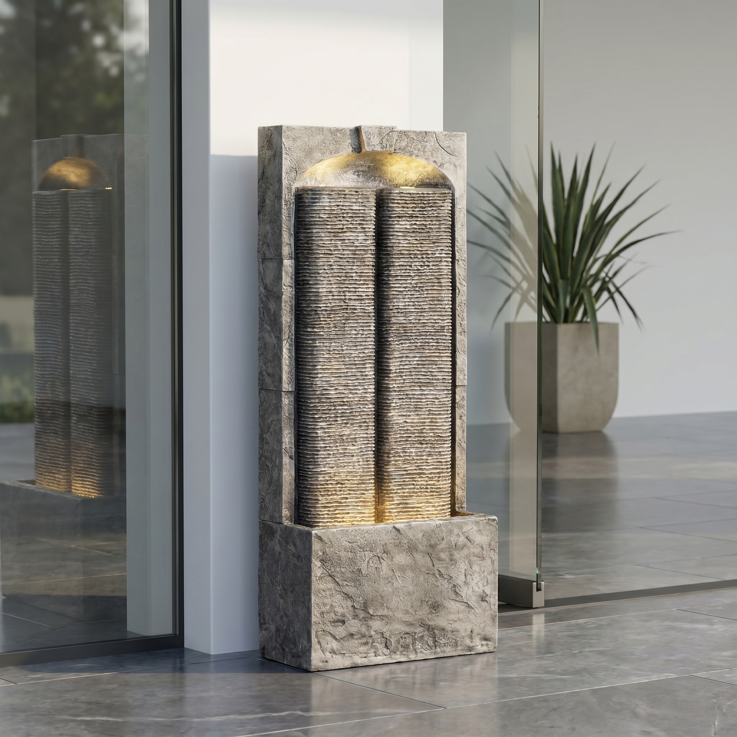 Cascading Led Outdoor Water Fountain For a Patio