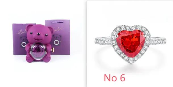 Purple teddy bear gift box with necklace and heart red gemstone ring FLIPSTYLEZLLC on Tampa Home & Garden Store