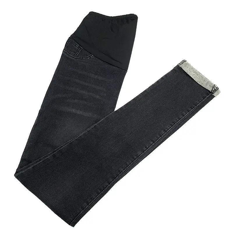 Maternity jeans high waist belly support black denim stretch FLIPSTYLEZLLC on Tampa Home & Garden Store