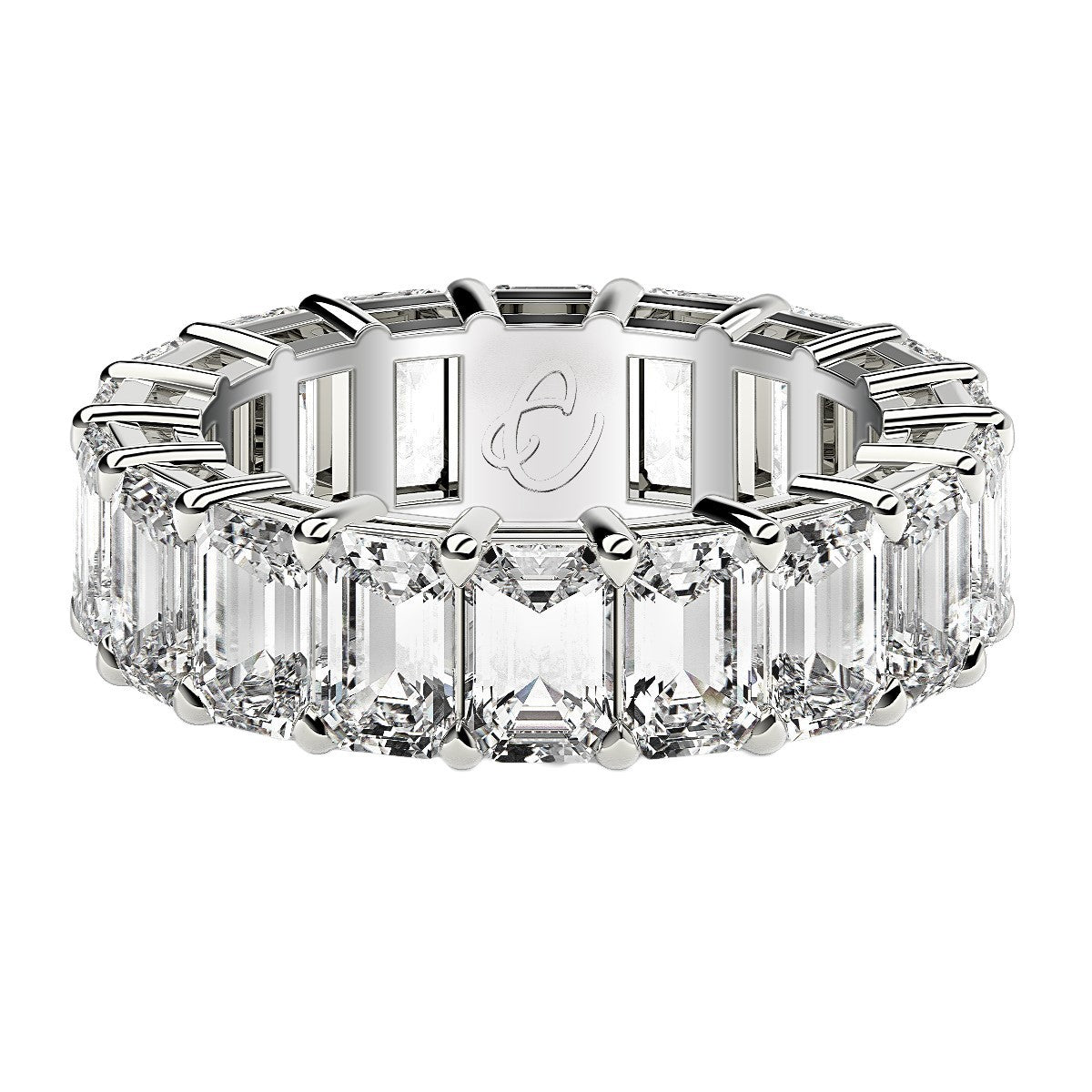 Emerald cut lab grown diamond eternity ring, 14k white gold, 8 cttw FG/VS2, Bids.com on Tampa Home & Garden Store