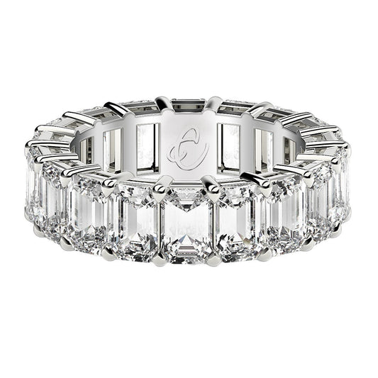 Emerald cut lab grown diamond eternity ring, 14k white gold, 8 cttw FG/VS2, Bids.com on Tampa Home & Garden Store