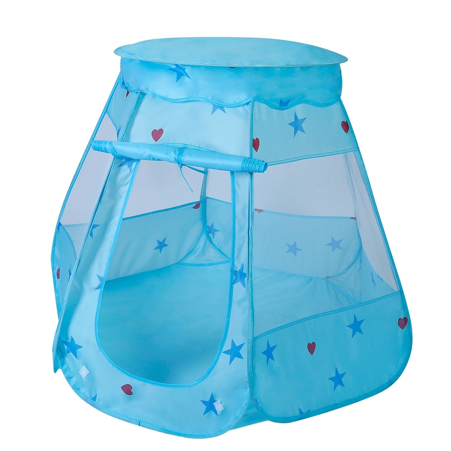 GemGear blue kids pop-up princess castle tent with stars and hearts print for indoor outdoor use on Tampa Home & Garden Store