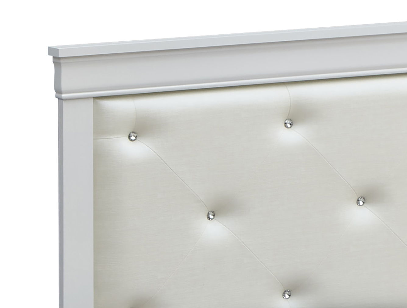 Lorana Jewel Tufted Bed Frame and Silver Finish