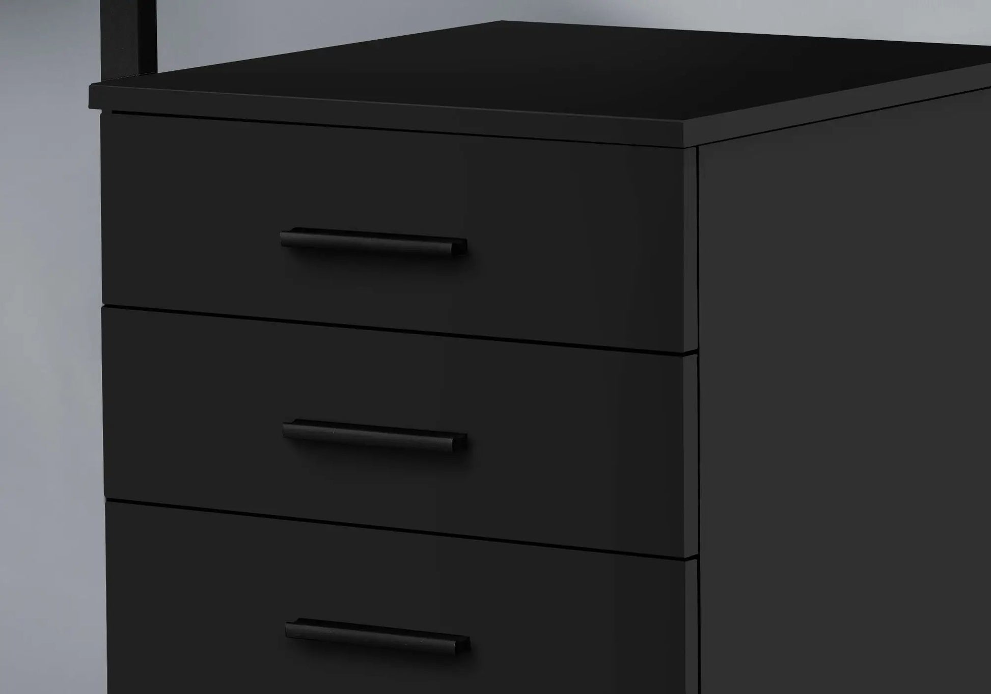 Black filing cabinet with drawers and handles in a modern look by Unique Piece Furniture on Tampa Home & Garden Store