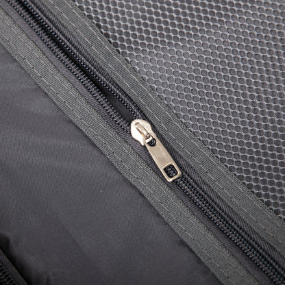 2 Pc PC Spinner Wheel Luggage Set zipper close-up on dark gray fabric on Tampa Home & Garden Store