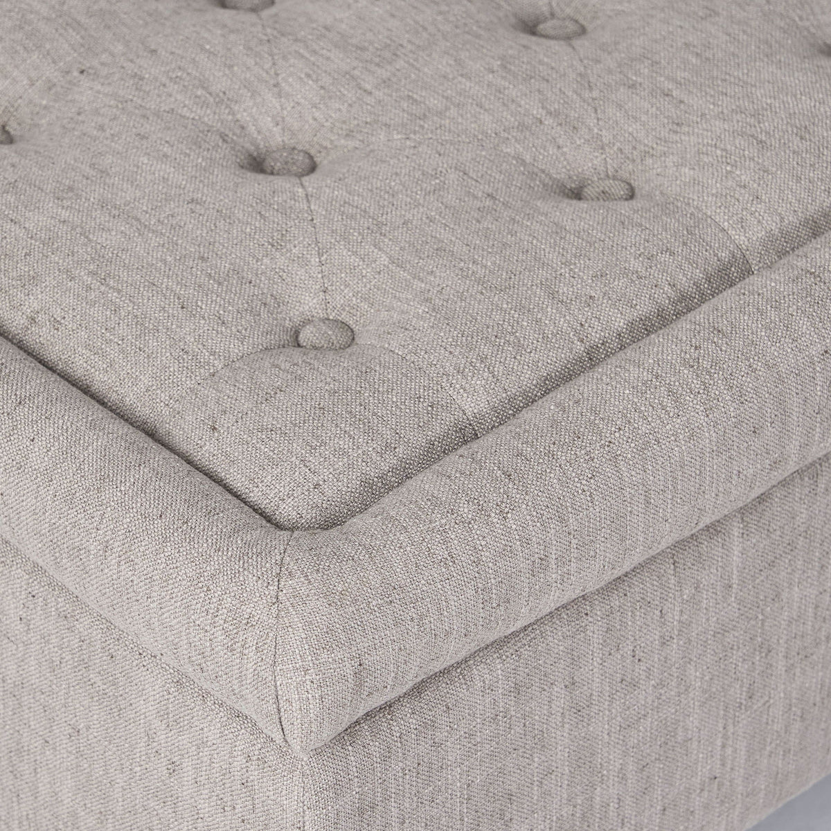 Wide tufted gray rectangle fabric storage ottoman with concealed storage, HouseOfZazla on Tampa Home & Garden Store