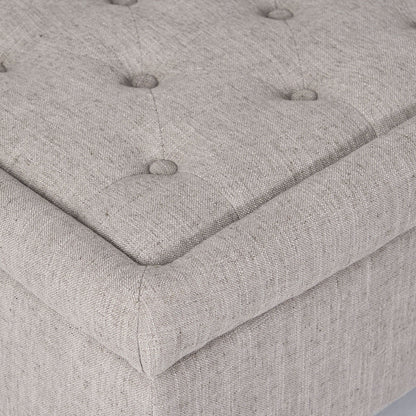 Wide tufted gray rectangle fabric storage ottoman with concealed storage, HouseOfZazla on Tampa Home & Garden Store
