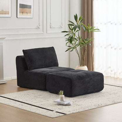 Single Chaise Longue With Movable Ottoman